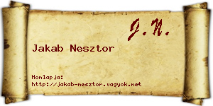 Jakab Nesztor névjegykártya